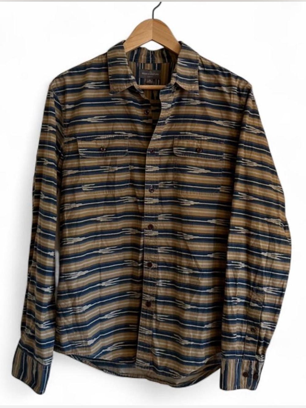L.L. Bean Signature Southwestern Ikat Shirt Oversized Boyfriend Fit (Men’s M) - Picture 2 of 8